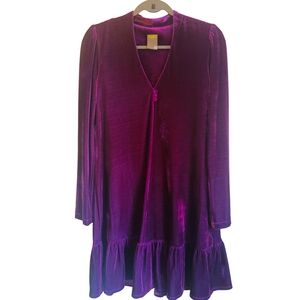 Taylor Deep Purple Long Sleeve Dress